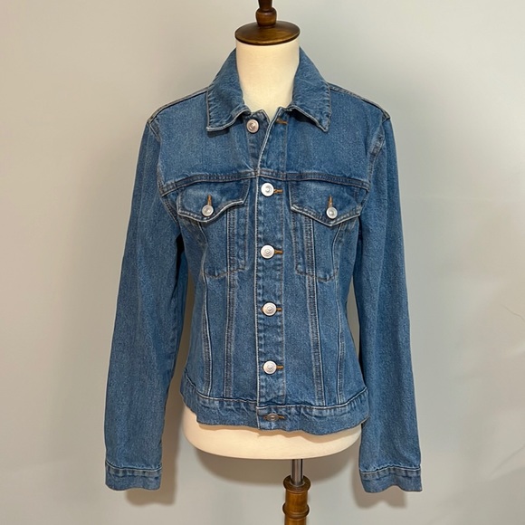 Hudson Los Angeles women’s denim trucker jacket sz S/M - Picture 1 of 12